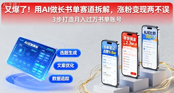 又爆了！用AI做长书单赛道拆解，涨粉变现两不误_创副业