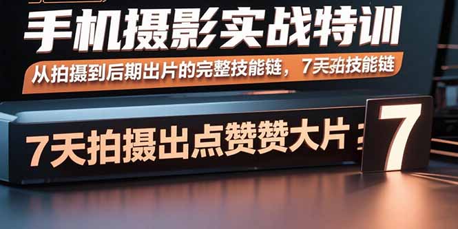 手机摄影实战特训，从拍摄到后期出片的完整技能链，7天拍出点赞大片_创副业