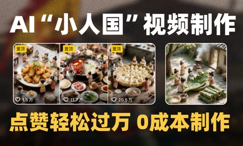 爆款1000W+播放微缩景观迷你小人国AI视频0成本制作全流程教学_创副业