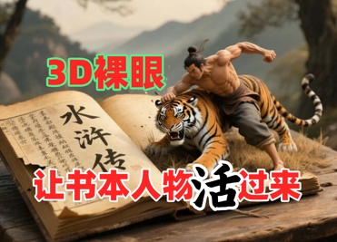 书本人物裸眼3D视频，新的玩法，流量超猛，保姆级教程_创副业