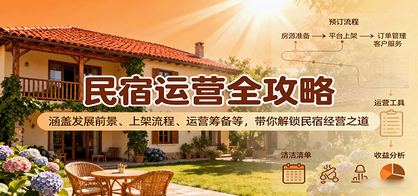 民宿运营全攻略：涵盖发展前景、上架流程、运营筹备等，带你解锁民宿经营之道_创副业