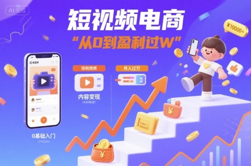 短视频电商：短视频变现从0到盈利过W_创副业